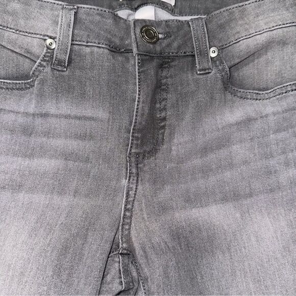 LC 10 Vintage Wash Gray Super Skinny Stretch Raw Hem Crop Denim Jeans - Picture 14 of 14